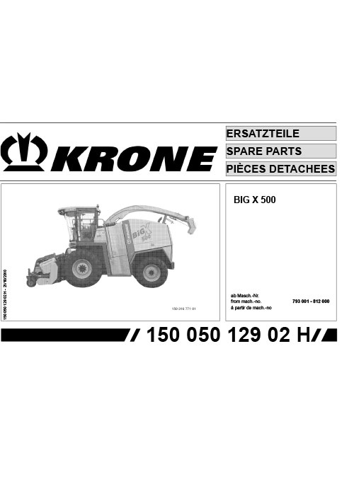 KRONE Big-X500 parts manual