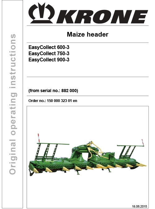 Krone EasyCollect Instruction Manual 600.3-750.3-900.3
