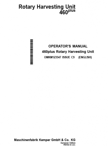 Kemper 460plus operators manual