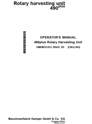 Kemper 490plus operators manual