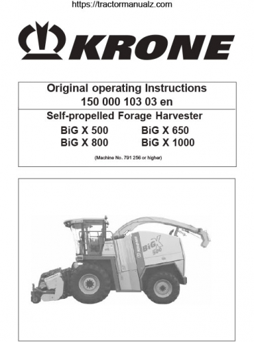 KRONE Big-X500-650-800-1000 operator manual